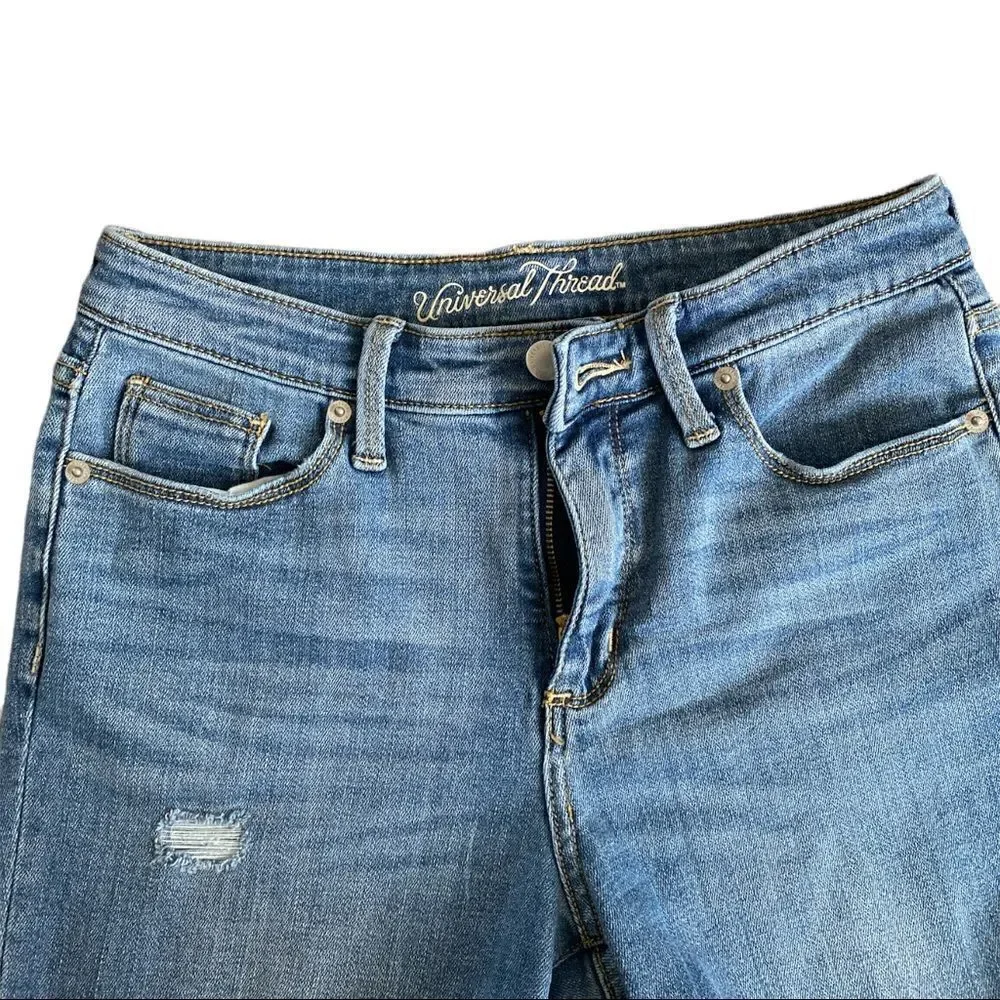 Universal Thread High Waisted Distressed Mom Jeans - Picture 3 of 7